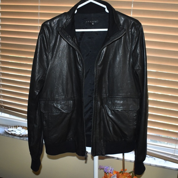 THEORY Stunning Black Leather Jacket LIKE NEW - Picture 5 of 8